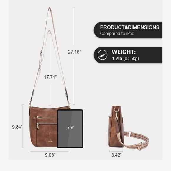 Brown Crossbody Bag NWT - Picture 3 of 16